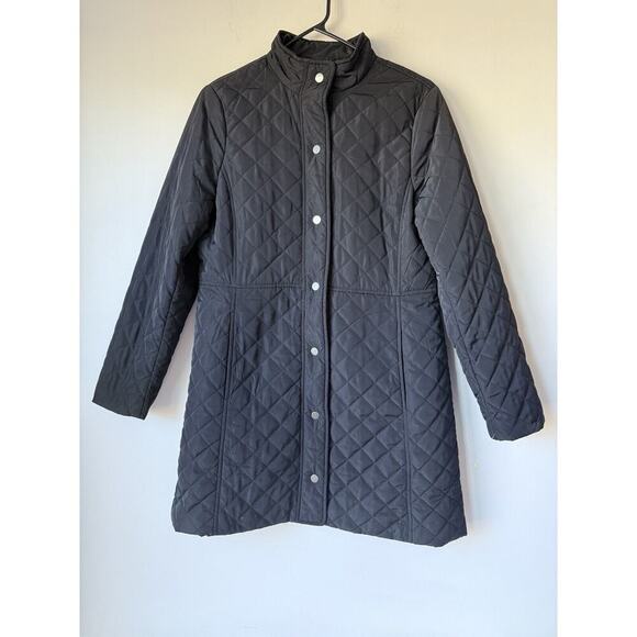 Talbots Coat Quilted Jacket Puffer Long Classic Women's Size S Black​​ - Picture 1 of 10